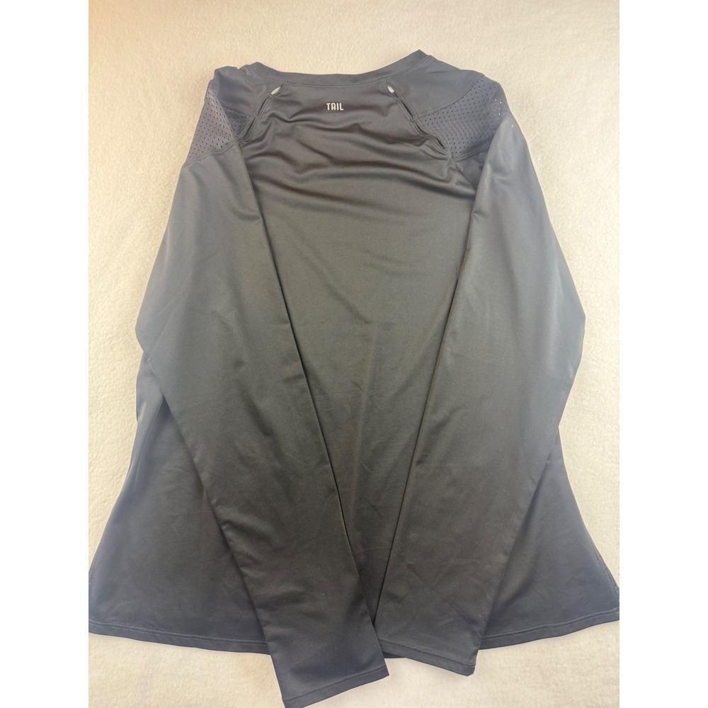 TAIL Activewear Women Black Long Sleeve Perforated Shoulder Athletic‎ Top - Picture 9 of 9